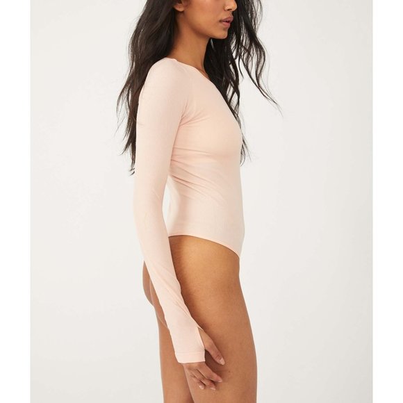 NWT Free People Take A Shelfie Seamless Bodysuit / Blush - Picture 4 of 8